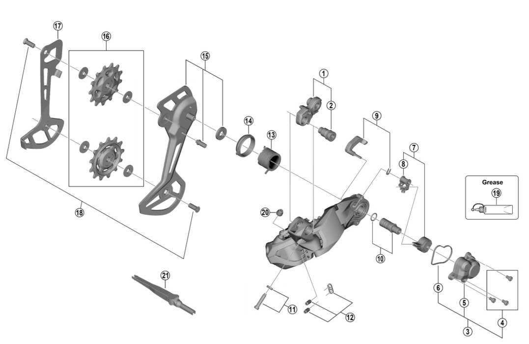 SOLDES! Dérailleur arrière Shimano XT Di2 Linkglide RD-M8150-11