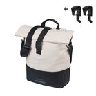 Basil Cove Shopper Gepäckträgertasche MIK Hooks 14-16L cremefarben/schwarz
